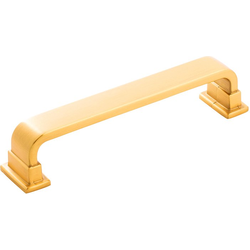 Brighton 5-1/16 Inch (128mm) Center to Center Cabinet Pull, Brushed Golden Brass