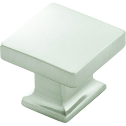 Cambridge 1-1/4 Inch Square Cabinet Knob, Satin Nickel