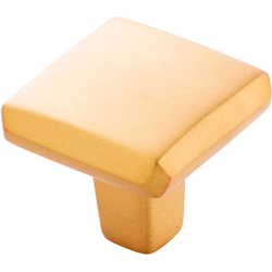 Seraphin 1-1/4 Inch Square Cabinet Knob, Brushed Golden Brass