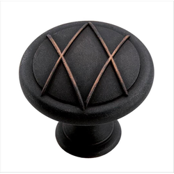 Clearance Sale, Lattice 1-1/8 Inch Diameter Dark Oiled Bronze Cabinet Knob