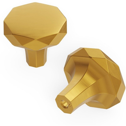 Karat 1-1/4 Inch Diameter Cabinet Knob, Brushed Golden Brass