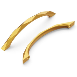 Karat 5-1/16 Inch (128mm) Center to Center Cabinet Pull, Brushed Golden Brass