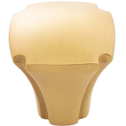 Veranda 1-1/8 Inch Square Cabinet Knob, Brushed Golden Brass