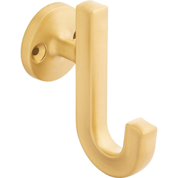 Woodward 1-1/8 Inch Center to Center Hook- Brushed Golden Brass