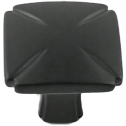 Bridges 1-3/16 Inch Square Cabinet Knob, Black