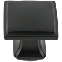 Bridges 1-1/4 Inch Square Cabinet Knob, Black