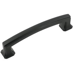 Bridges 3-3/4 Inch (96mm) Center to Center Cabinet Pull, Black