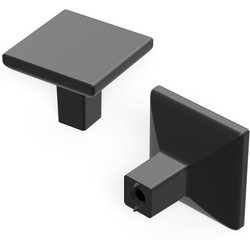 Skylight 1-1/4 Inch Square Cabinet Knob, Black