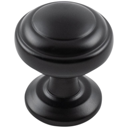 Zephyr 1 Inch Diameter Cabinet Knob, Black