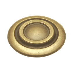 1-1/4 Inch Diameter Cavalier Cabinet Knob, Antique Brass