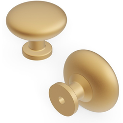 Basics 1-1/8 Inch Diameter Cabinet Knob, Brass (10 Pack)