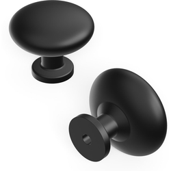 Basics 1-1/8 Inch Diameter Cabinet Knob, Black (10 Pack)