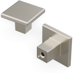 Basics 1-3/16 Inch Square Cabinet Knob, Satin Nickel (10 Pack)