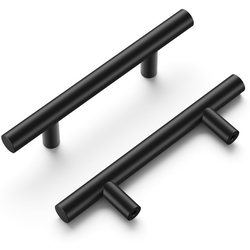 Basics 3 Inch Center to Center Cabinet Pull, Black (10 Pack)