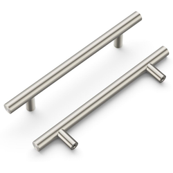 Basics 5-1/16 Inch (128mm) Center to Center Cabinet Pull, Satin Nickel (10 Pack)