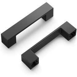 Basics 3 Inch Center to Center Cabinet Pull, Black (10 Pack)