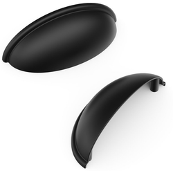 Basics 3 Inch Center to Center Cabinet Pull, Black (10 Pack)