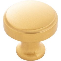 Piper 1-1/4 Inch Diameter Cabinet Knob, Brushed Golden Brass (10 Pack)