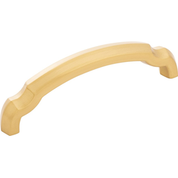 Veranda 3-3/4 Inch (96mm) Center to Center Cabinet Pull, Brushed Golden Brass (10 Pack)