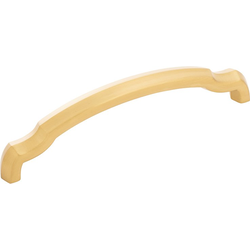 Veranda 5-1/16 Inch (128mm) Center to Center Cabinet Pull, Brushed Golden Brass (10 Pack)