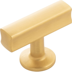 Woodward 1-15/16 Inch X 15/16 Inch Cabinet Knob, Brushed Golden Brass (10 Pack)