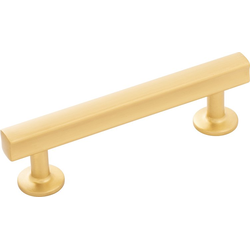 Woodward 3-3/4 Inch (96mm) Center to Center Cabinet Pull, Brushed Golden Brass (10 Pack)