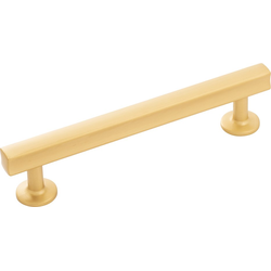 Woodward 5-1/16 Inch (128mm) Center to Center Cabinet Pull, Brushed Golden Brass (10 Pack)