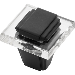 Belleclaire 1-1/4 Inch Square Cabinet Knob, Black