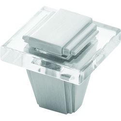 Belleclaire 1-1/4 Inch Square Cabinet Knob, Satin Nickel
