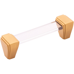 Belleclaire 3-3/4 Inch (96mm) Center to Center Cabinet Pull, Brushed Golden Brass