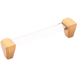 Belleclaire 5-1/16 Inch (128mm) Center to Center Cabinet Pull, Brushed Golden Brass