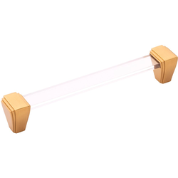 Belleclaire 6-5/16 Inch (160mm) Center to Center Cabinet Pull, Brushed Golden Brass