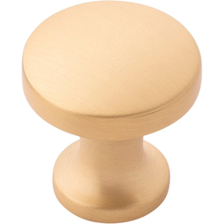 Flare 1-1/8 Inch Diameter Cabinet Knob, Brushed Golden Brass