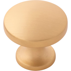 Flare 1-3/8 Inch Diameter Cabinet Knob, Brushed Golden Brass