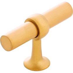 Ostia 2-1/2 Inch X 13/16 Inch Cabinet Knob, Brushed Golden Brass