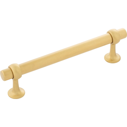 Ostia 5-1/16 Inch (128mm) Center to Center Cabinet Pull, Brushed Golden Brass