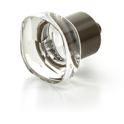 City Lights 1-1/4 Inch Diameter Soft Square Glass Cabinet Knob, Oil Rubbed Bronze