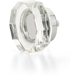 City Lights 1-3/4 Inch Diameter Round Multi-Sided Glass Cabinet Knob, Polished Chrome