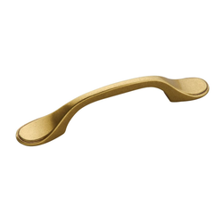 Conquest 3 Inch Center to Center Lustre Brass Cabinet Pull