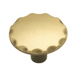 1-1/8 Inch Diameter Cavalier Cabinet Knob, Antique Brass