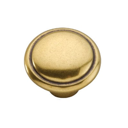 Conquest 1-3/8 Inch Diameter Lustre Brass Cabinet Knob