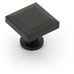 Heathrow 1-1/4 Inch Diameter Square Cabinet Knob, Matte Black