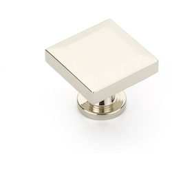 Heathrow 1-1/4 Inch Diameter Square Cabinet Knob, Polished Nickel