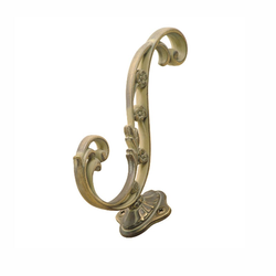 Art Nouveau Double Coat Hook Blonde Antique