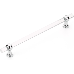 Lumiere 12 Inch Center to Center Acrylic Appliance Pull, Polished Chrome