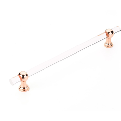 Lumiere 12 Inch Center to Center Acrylic Appliance Pull, Polished Rose Gold