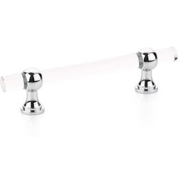 Lumiere 4 Inch Center to Center Adjustable Acrylic Bar Pull, Polished Chrome