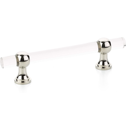 Lumiere 4 Inch Center to Center Adjustable Acrylic Bar Pull, Polished Nickel