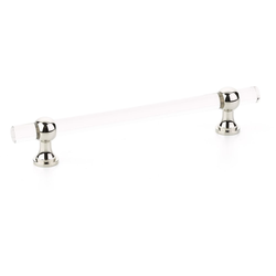 Lumiere 6 Inch Center to Center Adjustable Acrylic Bar Pull, Polished Nickel