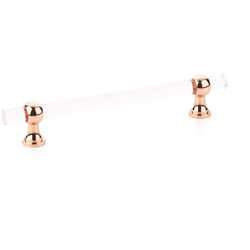 Lumiere 6 Inch Center to Center Adjustable Acrylic Bar Pull, Polished Rose Gold